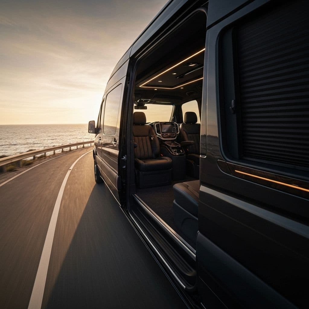 Luxury black Mercedes Sprinter Van
